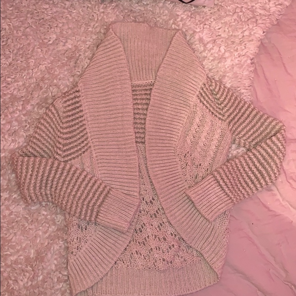 Cream “poof girl” sweater
